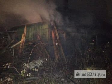 В Рославле спасатели боролись с огнём три часа